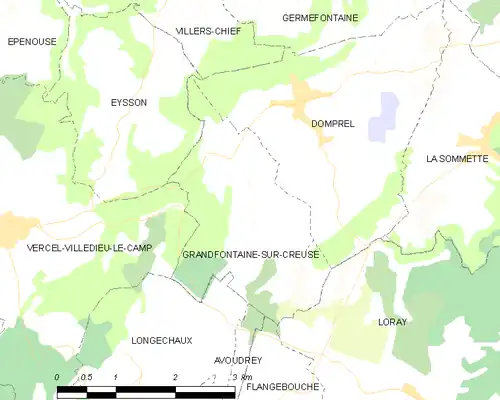 Detailkaart van de gemeente