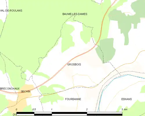 Detailkaart van de gemeente