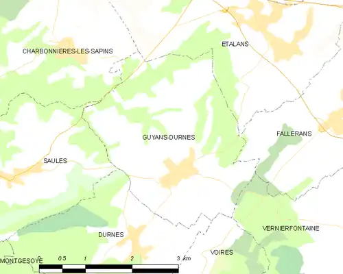 Detailkaart van de gemeente