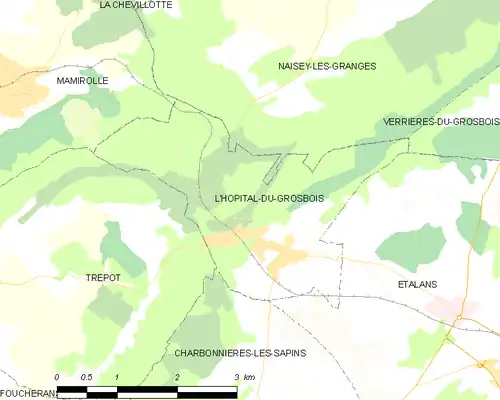 Detailkaart van de gemeente