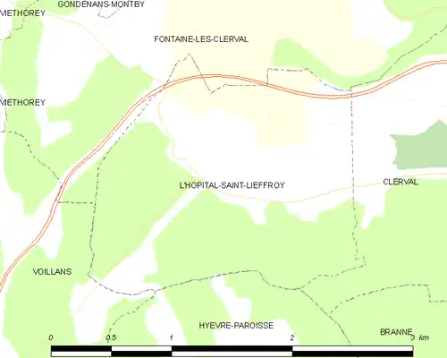 Detailkaart van de gemeente