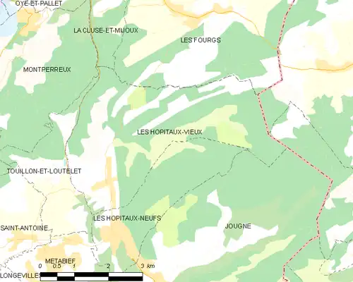 Detailkaart van de gemeente