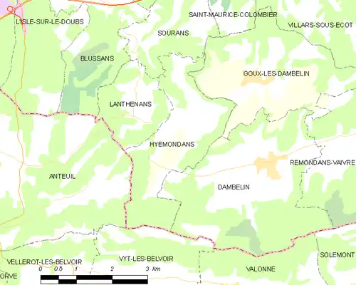 Detailkaart van de gemeente