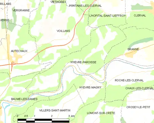 Detailkaart van de gemeente