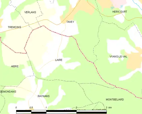 Detailkaart van de gemeente