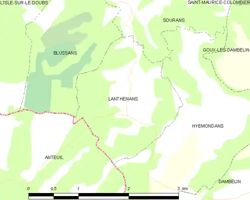 Detailkaart van de gemeente