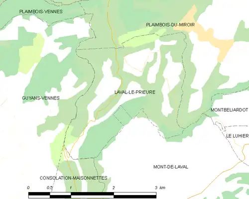 Detailkaart van de gemeente