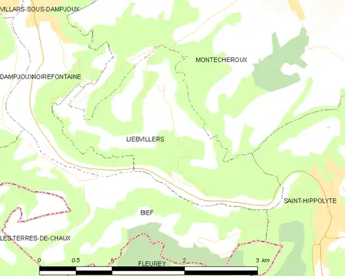 Detailkaart van de gemeente