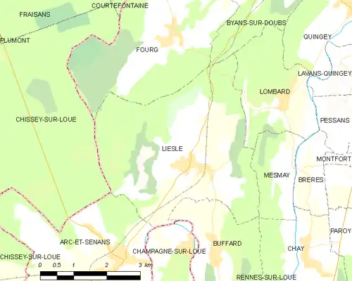 Detailkaart van de gemeente