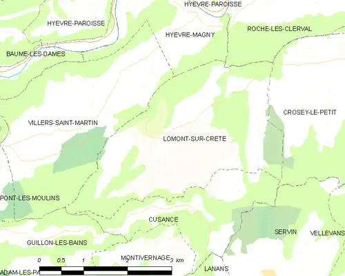 Detailkaart van de gemeente