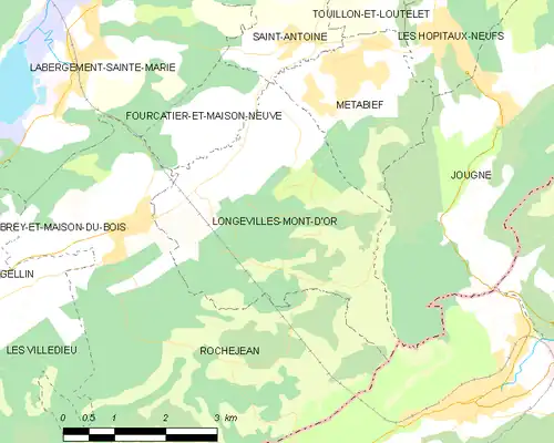 Detailkaart van de gemeente