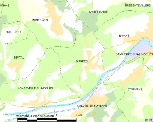 Detailkaart van de gemeente