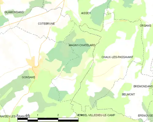 Detailkaart van de gemeente