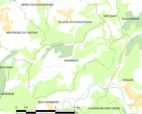 Detailkaart van de gemeente