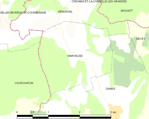 Detailkaart van de gemeente