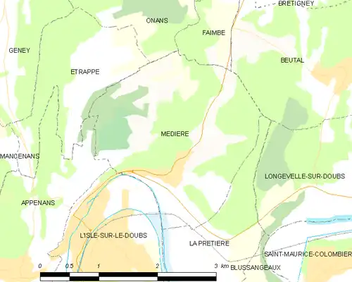 Detailkaart van de gemeente