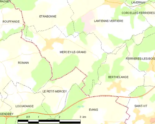 Detailkaart van de gemeente