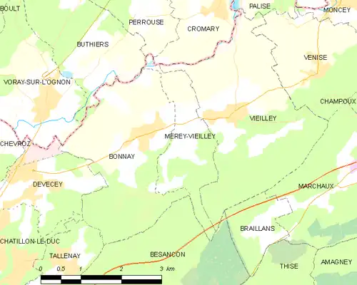 Detailkaart van de gemeente