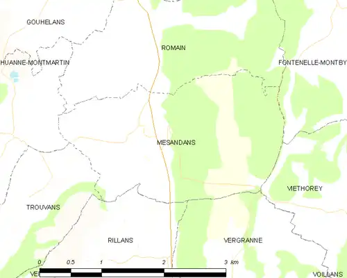 Detailkaart van de gemeente