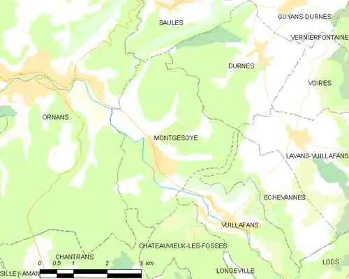 Detailkaart van de gemeente