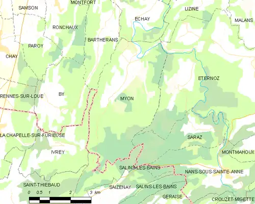 Detailkaart van de gemeente