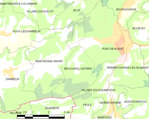 Detailkaart van de gemeente