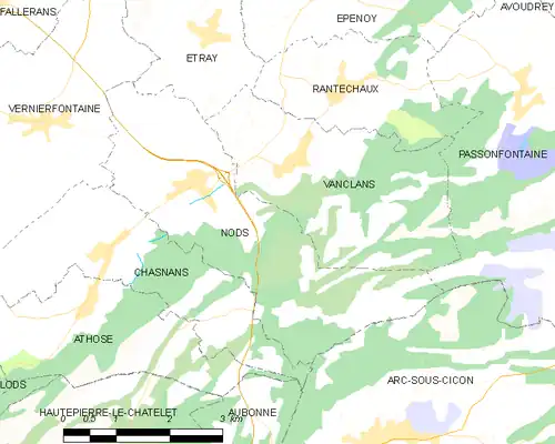 Detailkaart van de gemeente