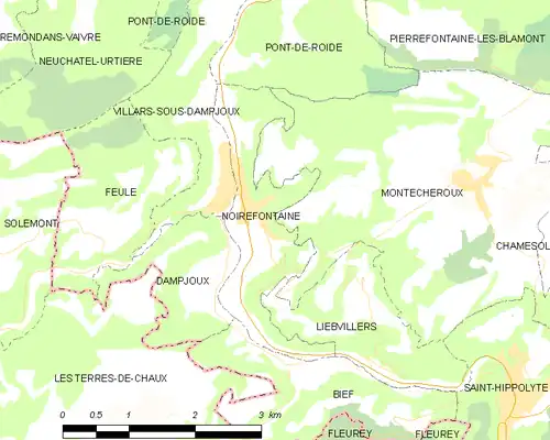 Detailkaart van de gemeente