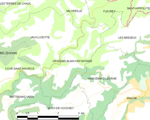 Detailkaart van de gemeente