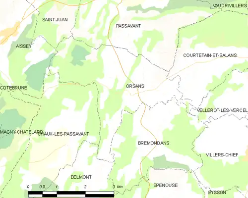 Detailkaart van de gemeente