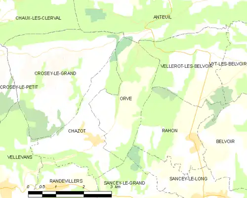 Detailkaart van de gemeente