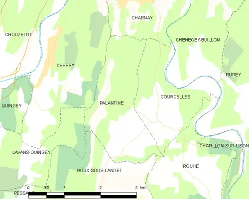 Detailkaart van de gemeente