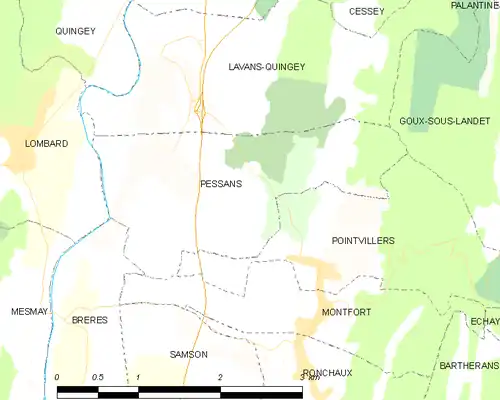 Detailkaart van de gemeente