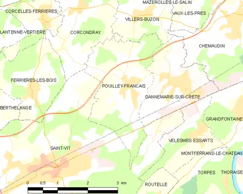 Detailkaart van de gemeente