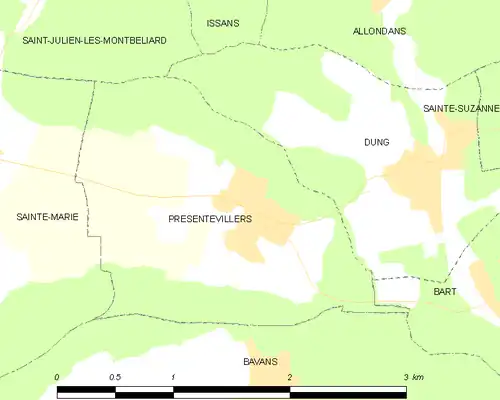 Detailkaart van de gemeente