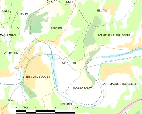 Detailkaart van de gemeente