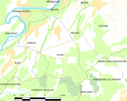 Detailkaart van de gemeente