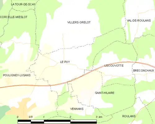 Detailkaart van de gemeente