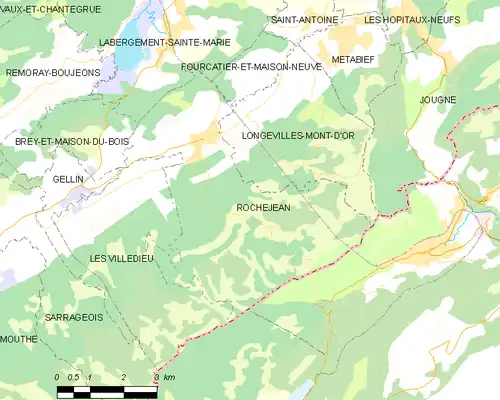 Detailkaart van de gemeente