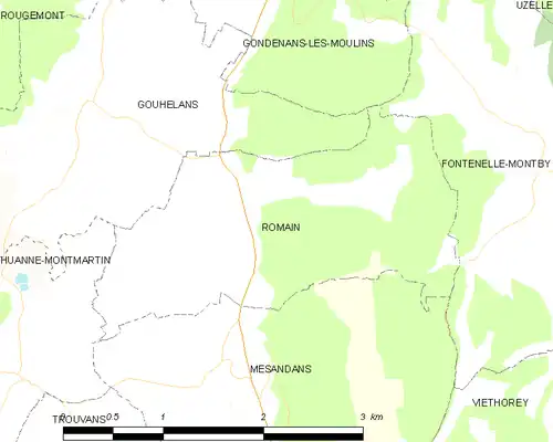 Detailkaart van de gemeente