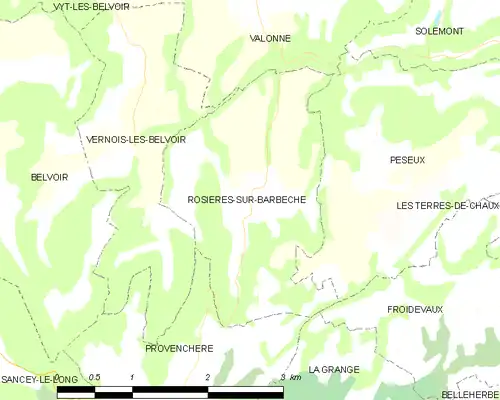 Detailkaart van de gemeente