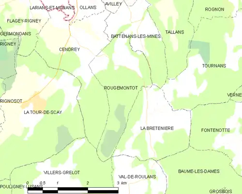 Detailkaart van de gemeente