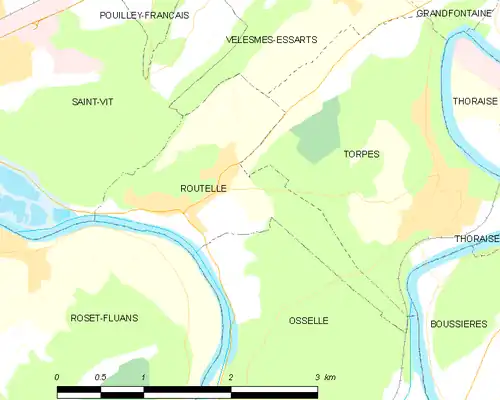 Detailkaart van de gemeente