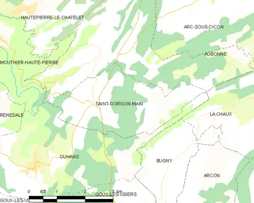 Detailkaart van de gemeente