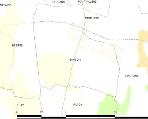 Detailkaart van de gemeente