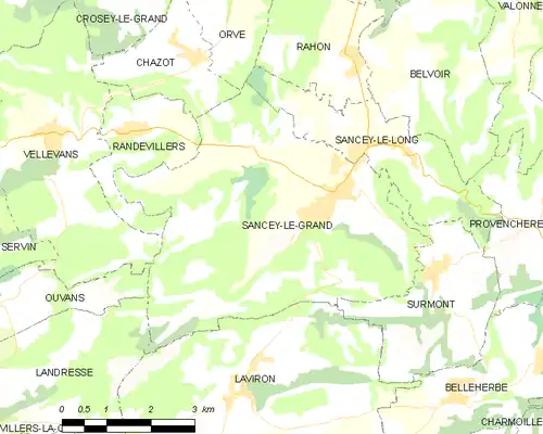 Detailkaart van de gemeente