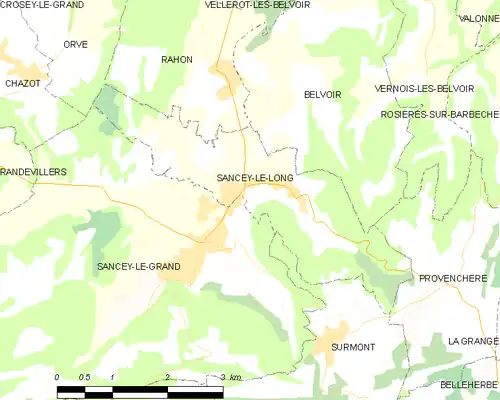 Detailkaart van de gemeente