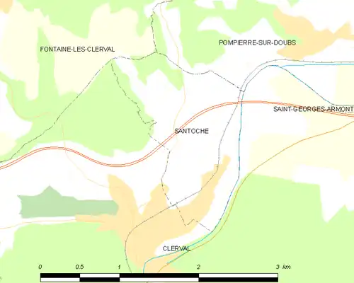 Detailkaart van de gemeente