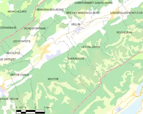 Detailkaart van de gemeente