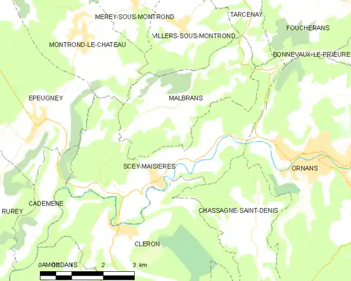 Detailkaart van de gemeente